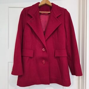 Holiday Red Vintage Forstmann 100% Pure Wool Jacket Women's Coat USA Made Y2k